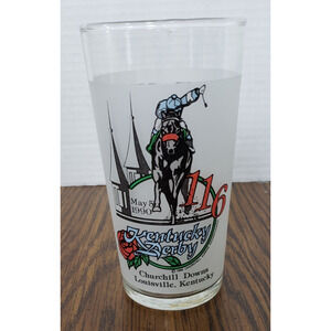 Kentucky Derby Commemorative "Mint Julep" 5 1/2" Glass 1990 Race #116